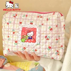 Bolsa de cosméticos de Hello Kitty Sanrio, bolsa de maquillaje de viaje de dibujos animados Kawaii, bolsa de almacenamiento de artículos de tocador, juguetes, regalos de Navidad para niñas