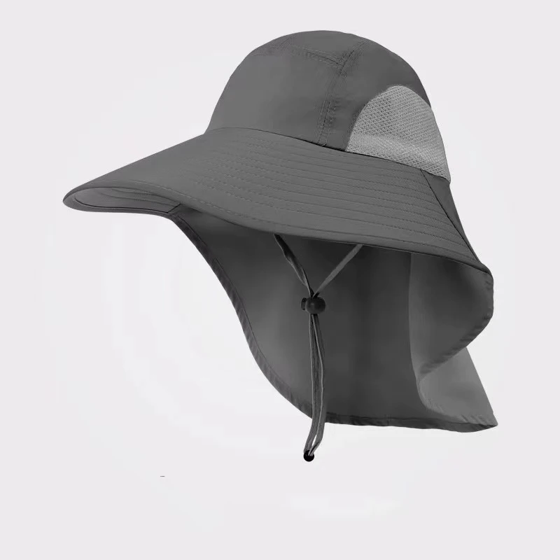 Mens UV Sun Protection Cap Safari Hike Cap with Neck Flap Fishing Hat