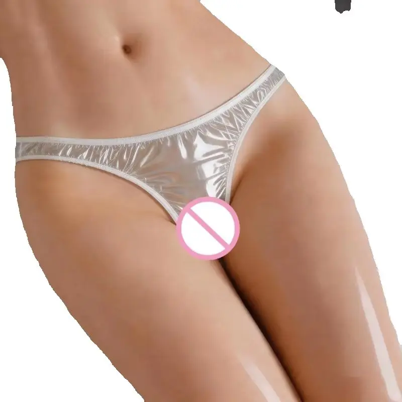 Slip Sexy in PVC Trasparente Impermeabile, Elasticizzato, a Vita Bassa, Aderente, in Pellicola Plastica Super Morbida TPU
