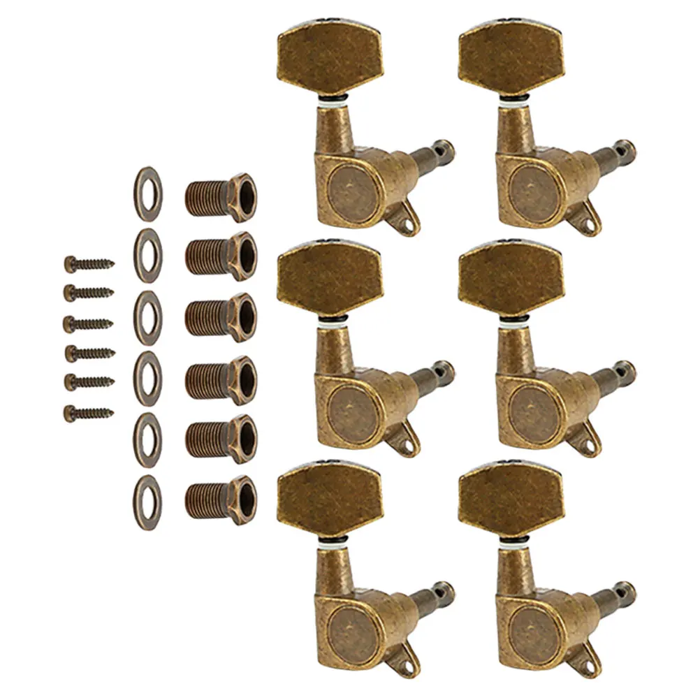

6 Pcs Guitar String Alignment Tuning Peg Square Metal Guitars Tuners Pegs Acoustic Machines