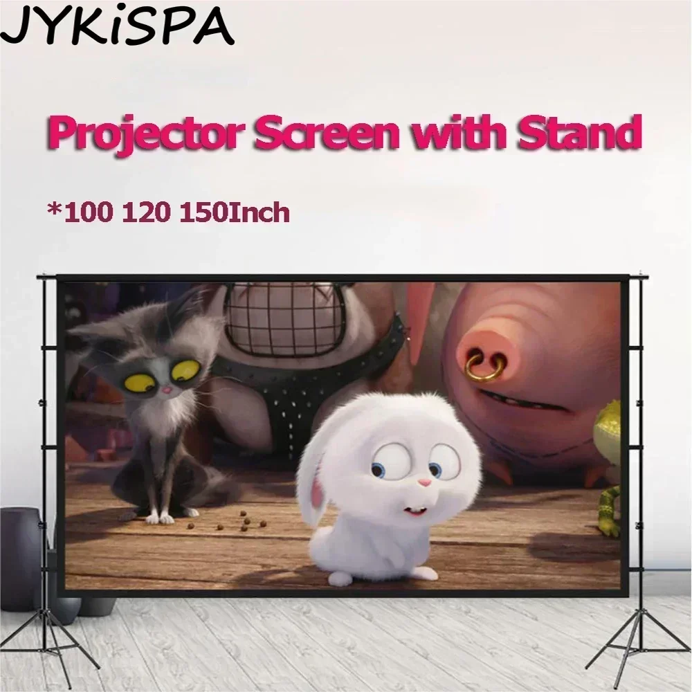 Home Theater Projector Screen 16:9 with Stand Projection Screen with Carry Bag for Outdoor 4k Movie Viewing Christmas gift