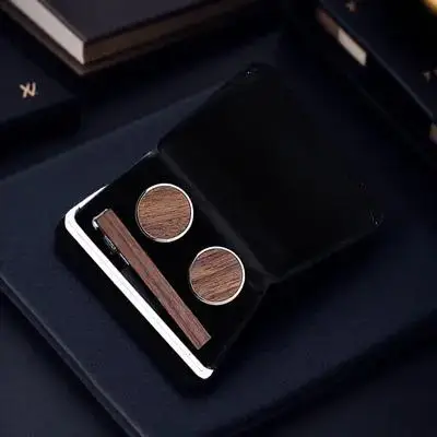 

Solid Wood Cufflinks Tie Clip Durable Lightweight Sturdy Necktie Fixing Pinch Clips Shirt Fastener Cloth Accessories for Men