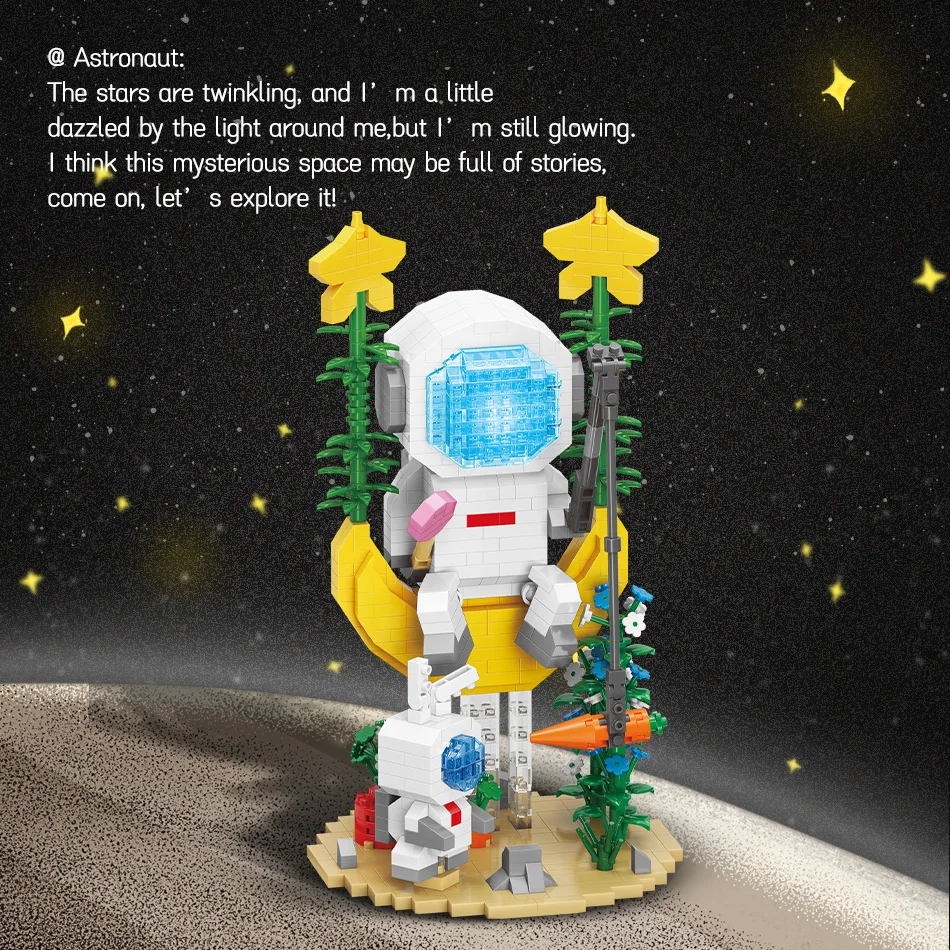 Astronaut Micro Building Blocks Spaceman Brick Assembly City Construction decoration Toy for Kids Bithday Gift home ornamental