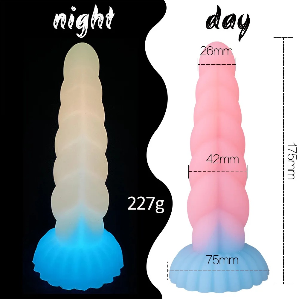 Consolador fluorescente suave para mujer, masturbador femenino, pene realista, ventosa, juguetes anales, juguetes sexys para adultos, Sex Shop