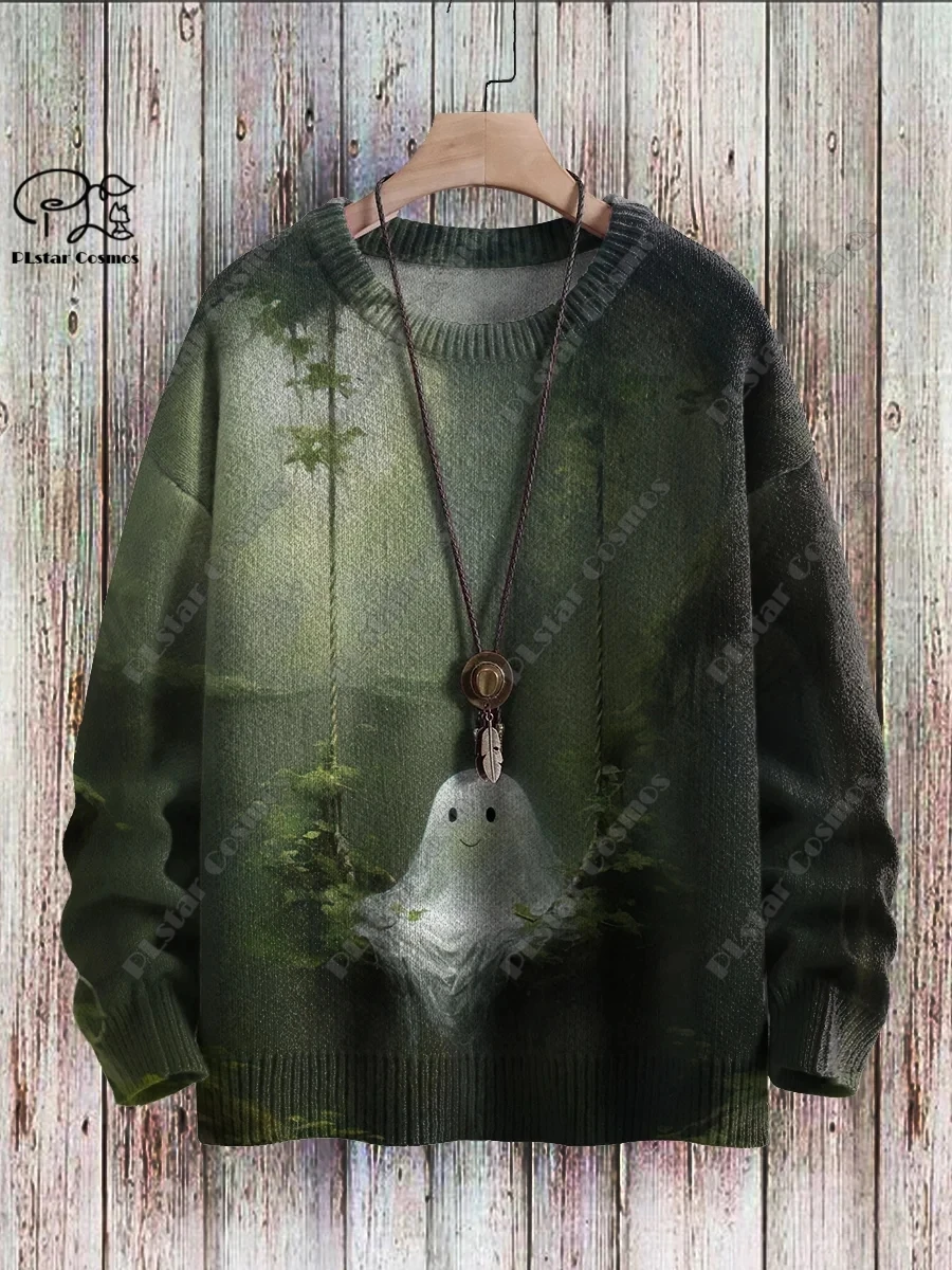 3d gedruckte Halloween-Serie gruseliges Geister muster hässlicher Pullover Straße lässig Winter pullover warme neue Produkt W-1