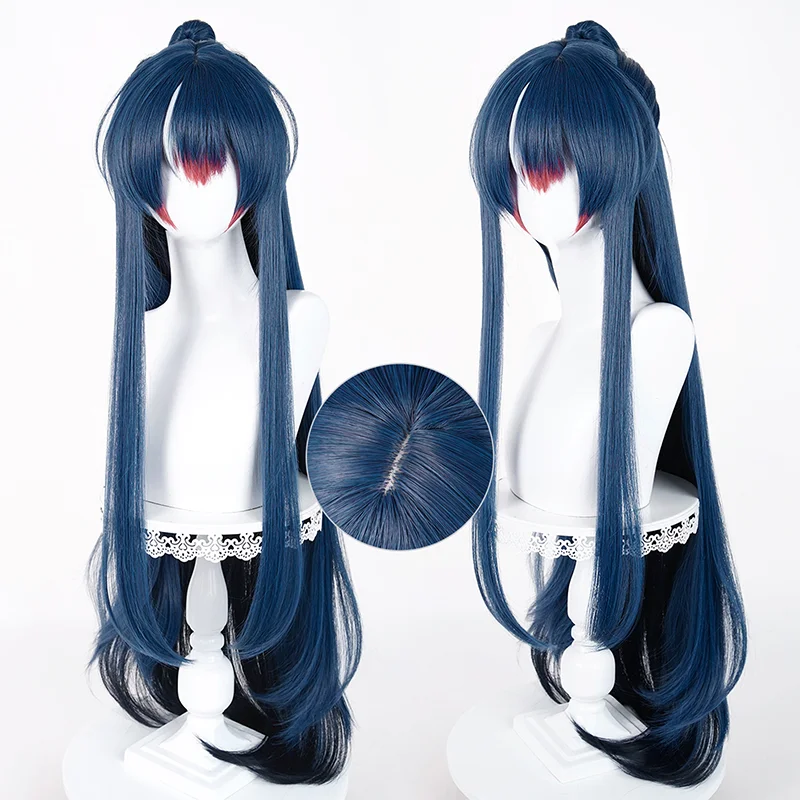 Game Arknights Ling Cosplay Wig Ling Long Blue And Black Cos Hair With Detachable Braids  For Comicon Party Adult Women Men