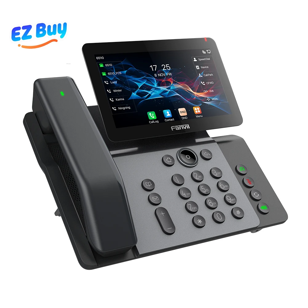 20SIP LINES، شاشة لمس 7 بوصة Fanvil هاتف IP عالي الجودة V66 Pro مع سماعة رأس بلوتوث Grandstream/yea-link/ Proolin