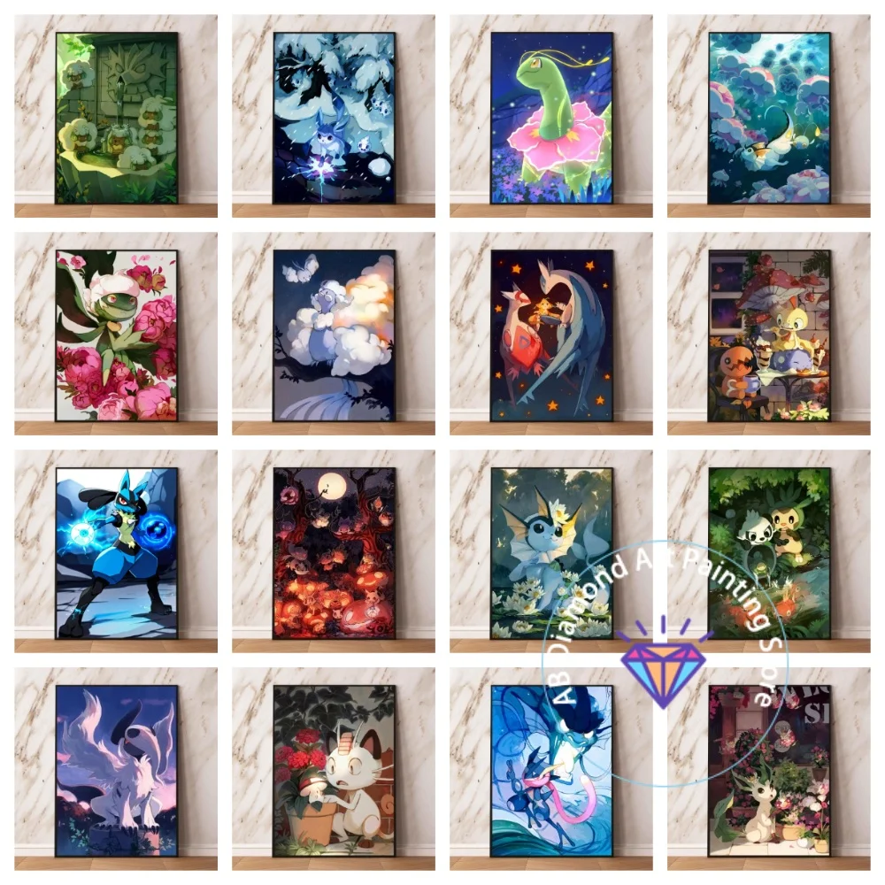 

Pokemon Mewtwo Square Round AB Diamond Painting Kit 5D DIY Diamond Embroidery Stitch Handmade Art Gift Crafts Home Decor Gift