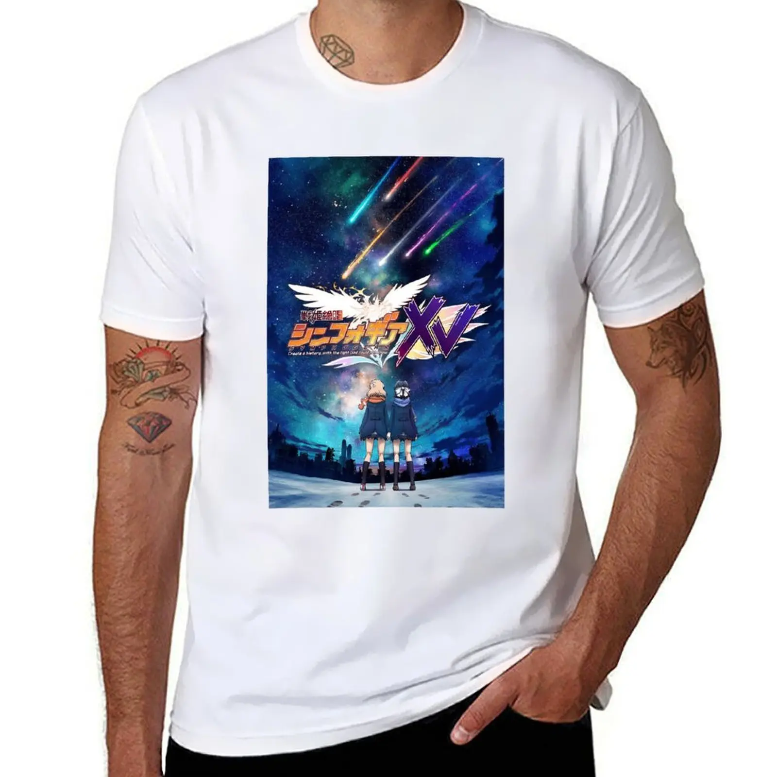 

Senki Zesshou Symphogear XV poster T-Shirt man tshirt cotton t shirts high quality T-Shirt