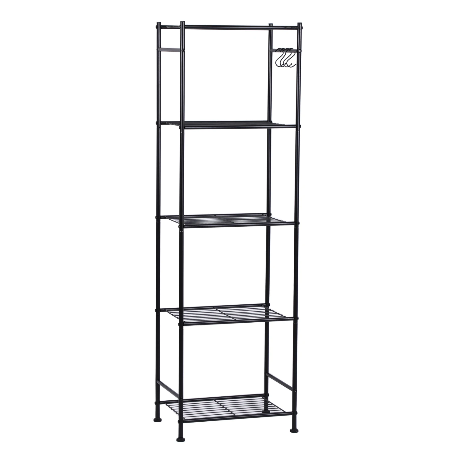 5-Tier Heavy-Duty Storage Shelves with Leveling Feet, Black