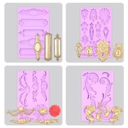 European Frame Fondant Cake Decoration Baked Dry Pez DIY Chocolate European Embossed Silicone Mold