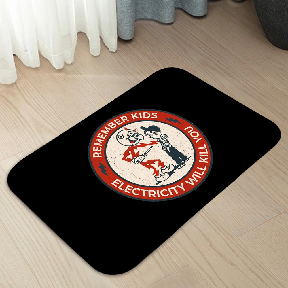 Remember Kids Electricity Will Kill You Doormats Home Carpet Entrance Door Mats Modern Decor Carpet Bathroom Floor Mats 298