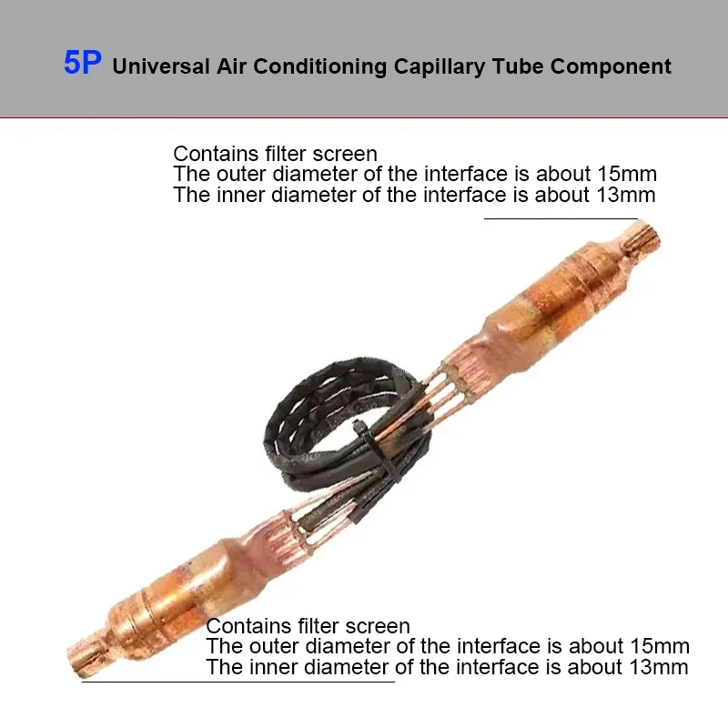 5P 3P 2P Air Conditioning Capillary Tube One-way Valve Filter Copper Capillary Tube Refrigeration Fittings 1Pcs - view 2