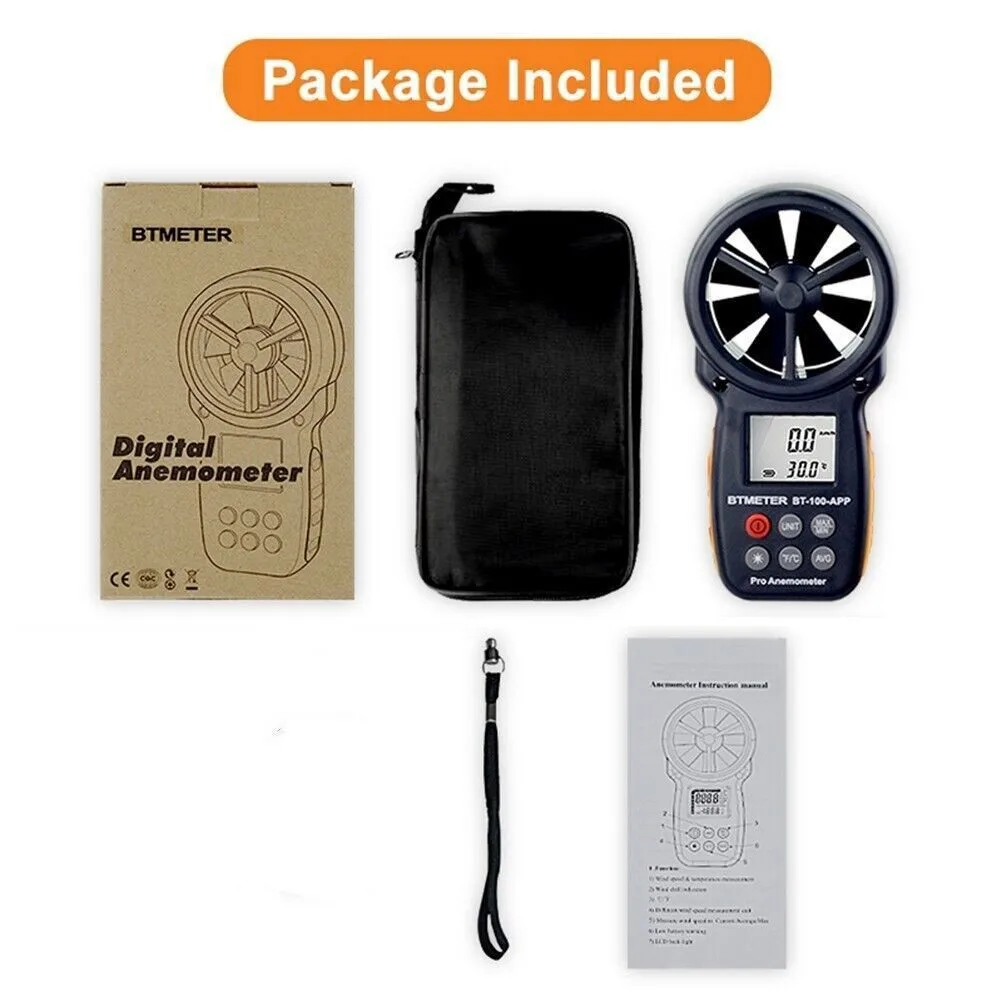 مقياس شدة الريح الرقمي المحمول لقياس شدة الريح ودرجة الحرارة Messgerét 0.3-30 متر/الثانية Windgeschwindigus بإضاءة خلفية ماكس/دقيقة/ستريمي فور خارجي #6