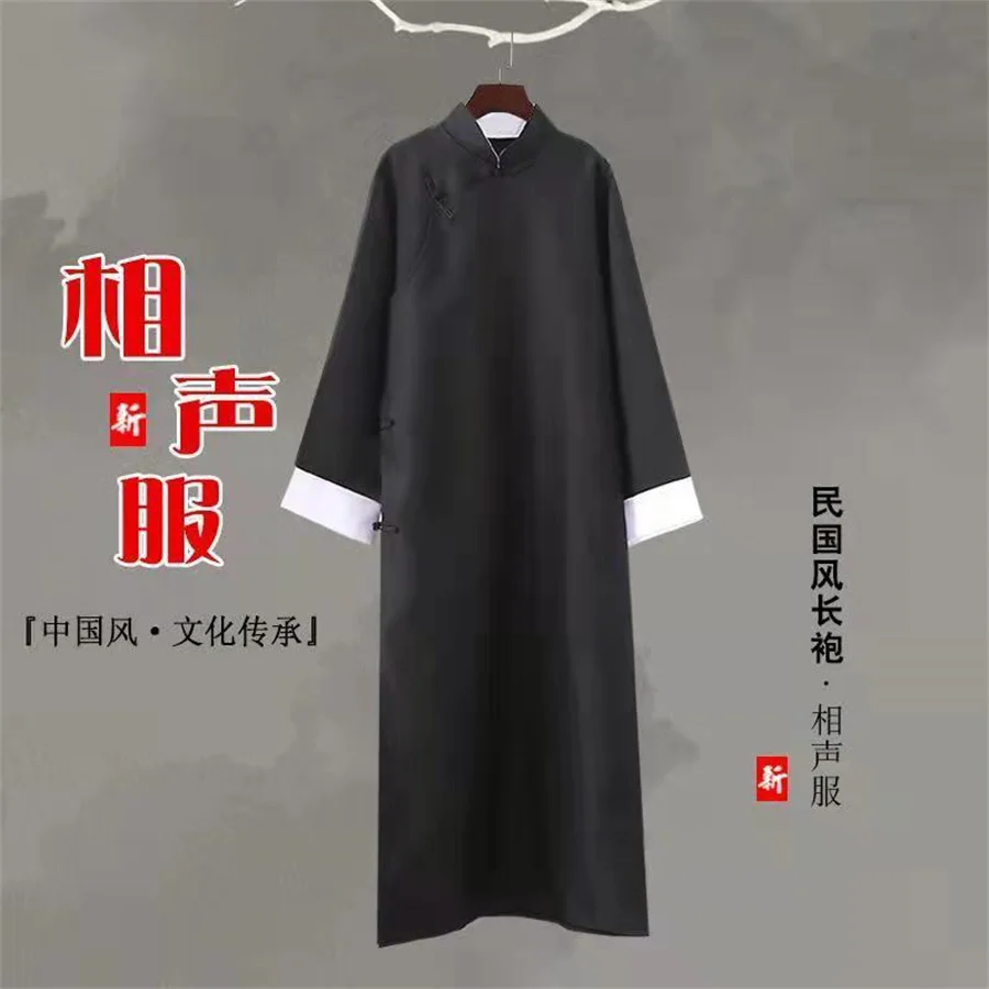 Cross Talk Hanfu Traditional Chinese Tang Suit Men Kung Fu Tai Chi Robe Costume Cross Talk Gown Cheongsam Weddin Dress