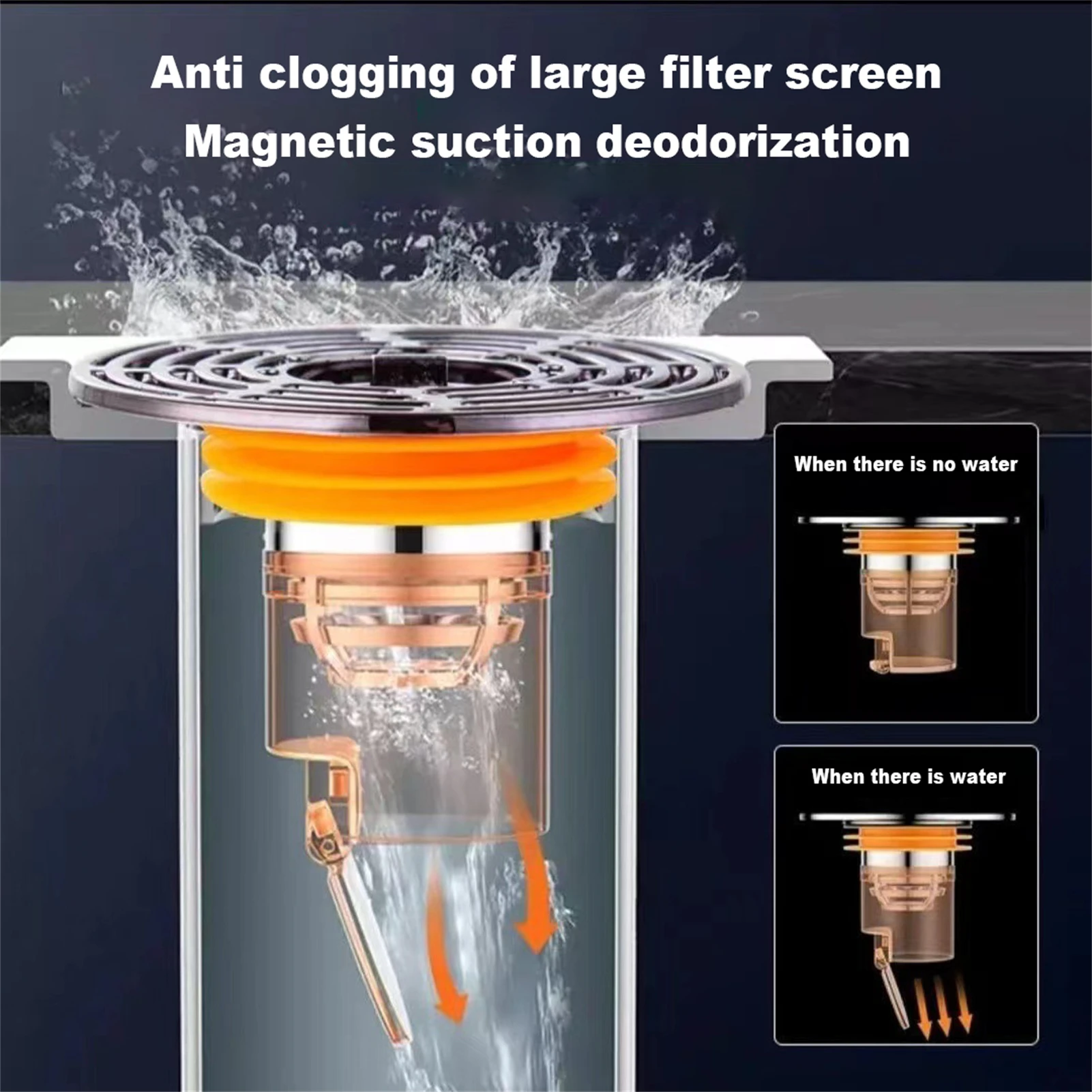 

Anti-backflow Floor Drain Plug Sink Strainer Filtering Debris Drain Plug for Stopping Hairs Food Waste