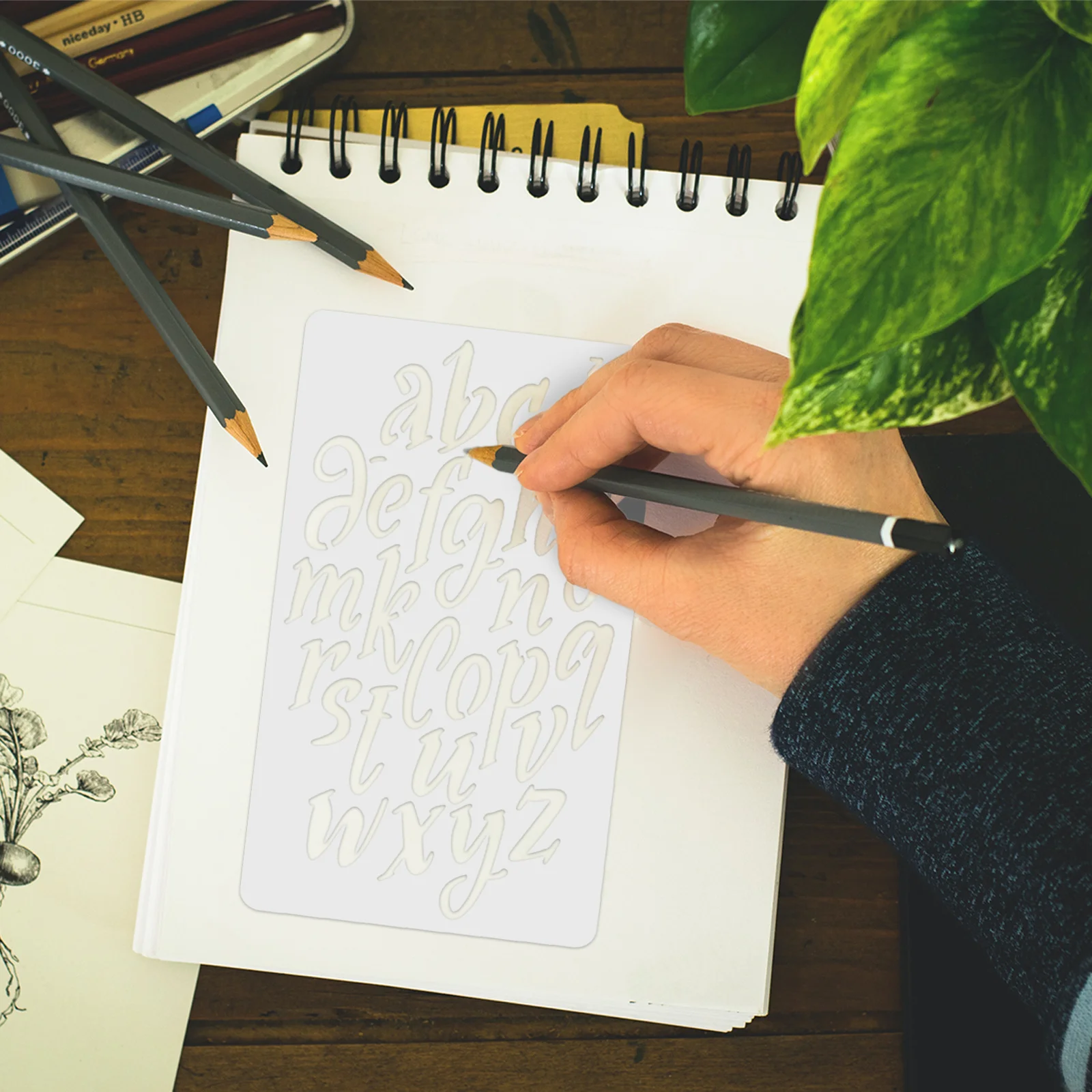 20Pcs Reusable Plastic Alphabet Stencils for Painting Lettering Templates Small Letters for DIY Crafts Scrapbooking Journaling