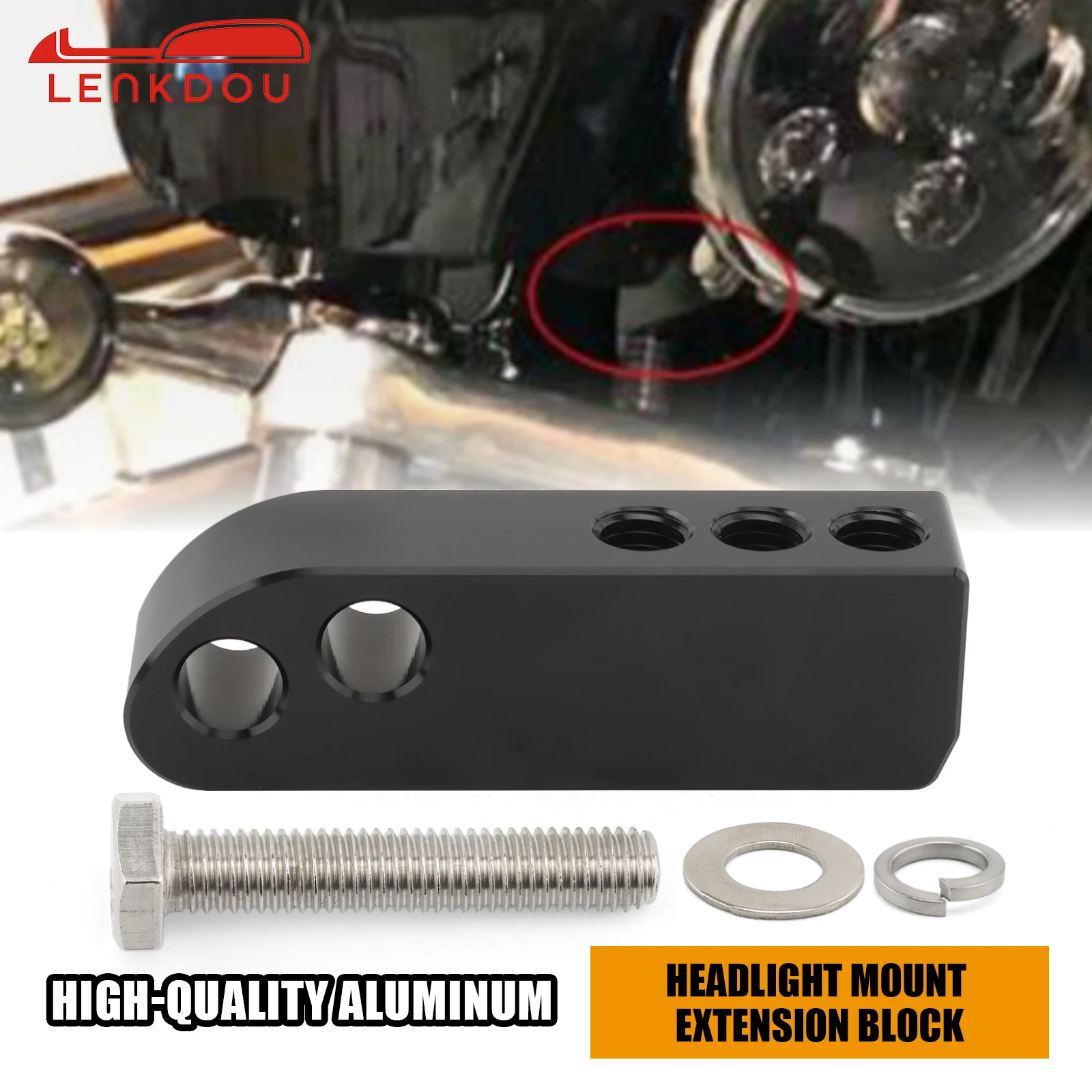 Motorcycle Aluminum Headlight Mount Extension Block Black Chrome For Harley Dyna FXD Super Glide Low Rider Street Bob 2006-2017