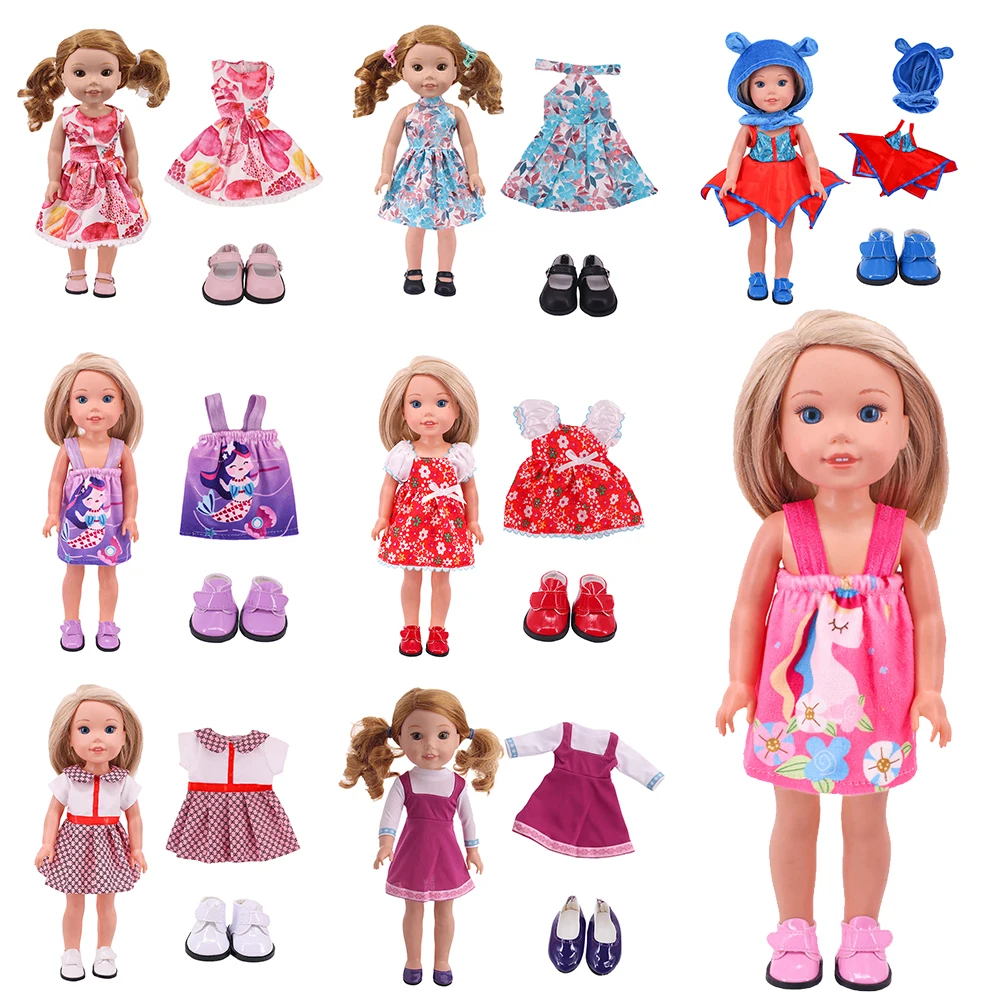 2PCS/Set 14.5Inch Doll Clothes Shoes Dress Casual Daily Clothes For 32-34cm Paola Reina Doll Accessories Children's Toy Girl Gif