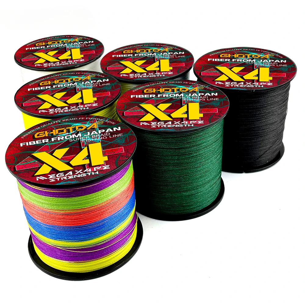 1000m 10-200LB Ultra-Strong Fishing Line X4/X8/X16 Wear-Resistant  PE Braided for Long-Distance Casting & Multi-Load Capacity