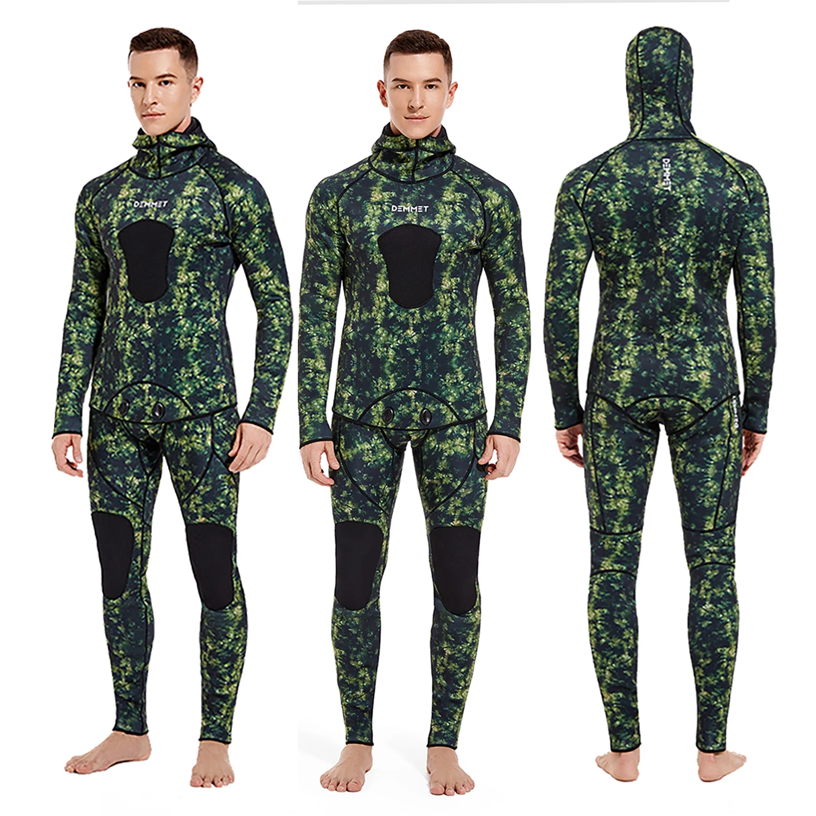 5mm CR Neoprene Wetsuit Open Cell Free Diving Suit Camouflage Two-piece set Mens Snorkeling Swimming Spearfishing Wetsuit