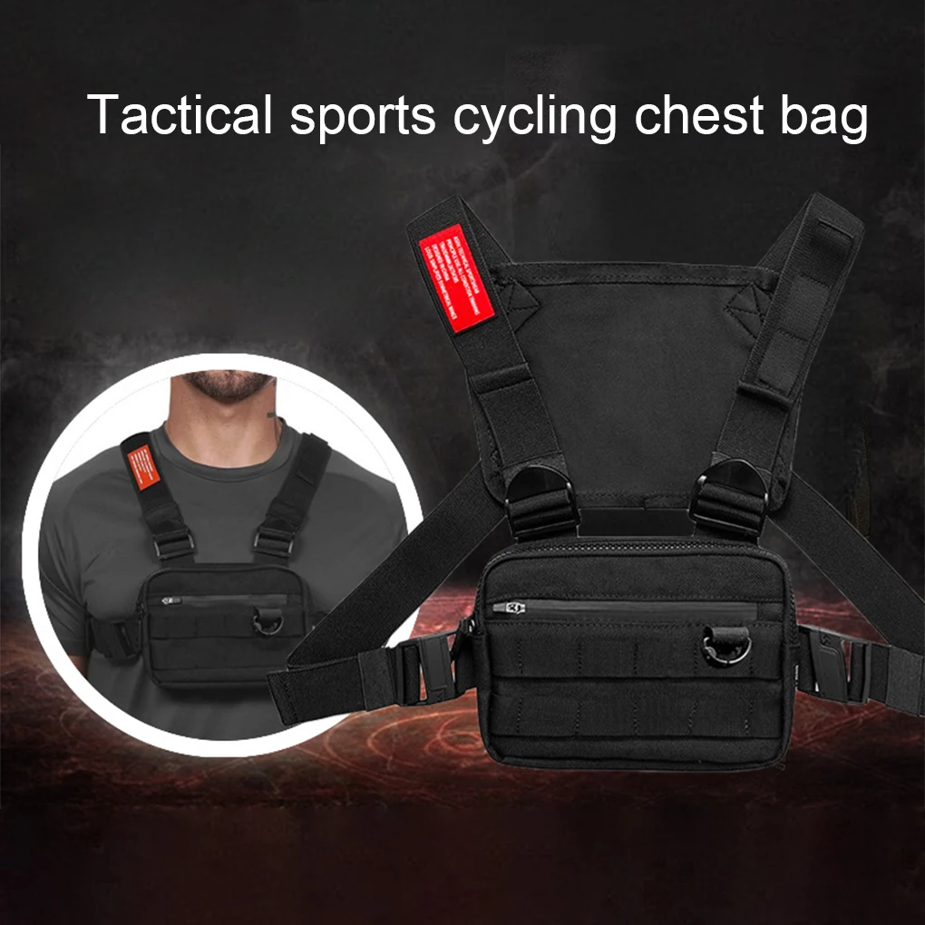Functional And Lightweight Tactical Bag - Secure Chest Bag For Outdoor Activities Multifunctional Chest Big Bag Black