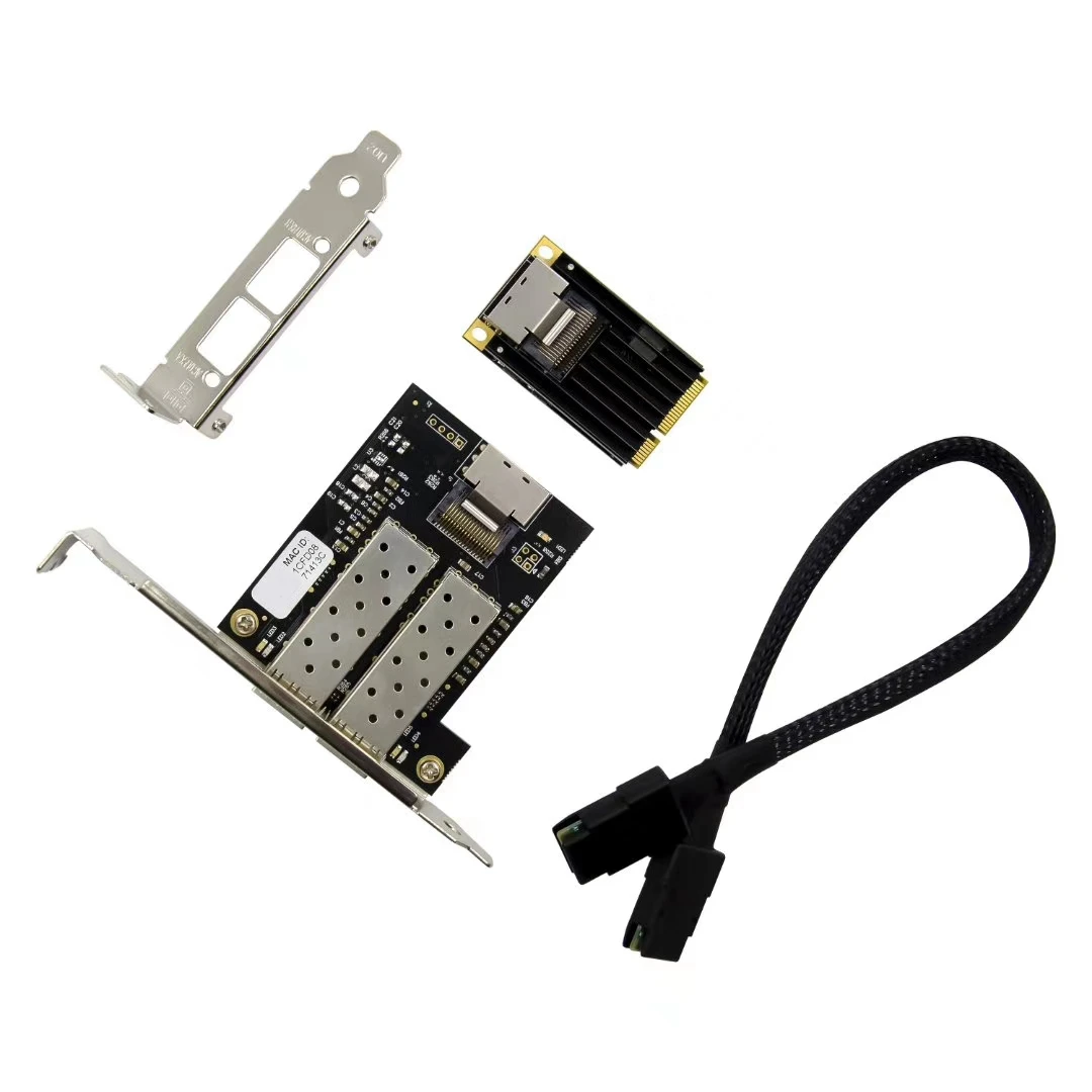 MINI Pci-E to Dual Port Gigabit Ethernet Network Card 1000M SFP Industrial Optical Fiber Server Card Intel I350 Chipset