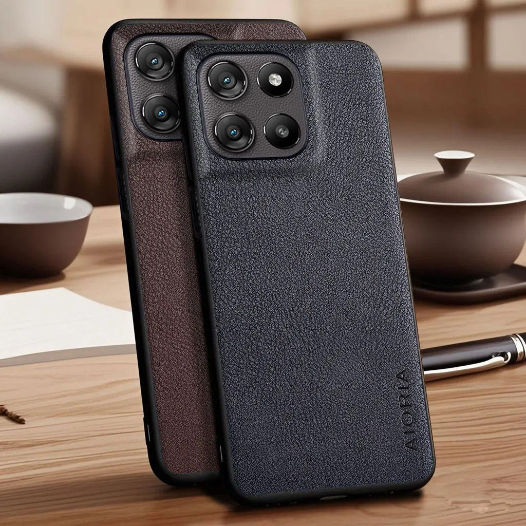 Funda para Motorola Moto G57 G86 G06 G15 Power G56 G55 G45 G35 G05 E15 funda de cuero de guijarro de imitación de lichi funda para Moto G06