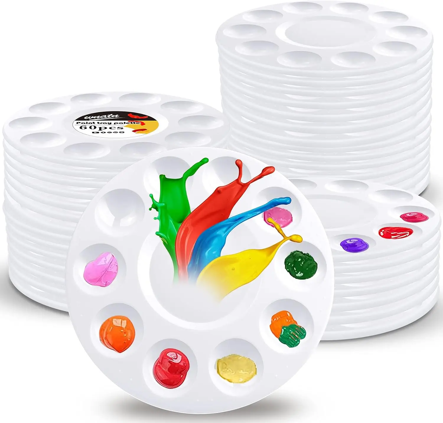 

60 пластиковых лотков для красок для детей, художественных проектов, поделок своими руками, для дома или школы