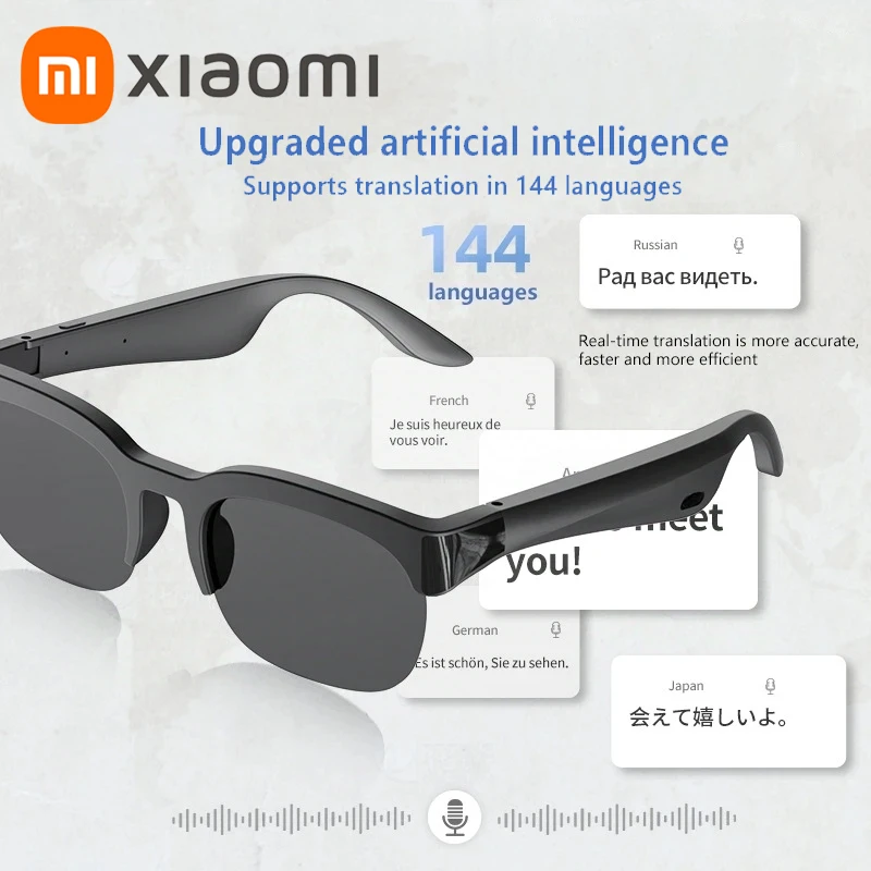 Xiaomi Ai ترجمة Xg89 سماعات بلوتوث لاسلكية 6.0 سماعات بلوتوث ستيريو ركوب الدراجات النظارات الشمسية