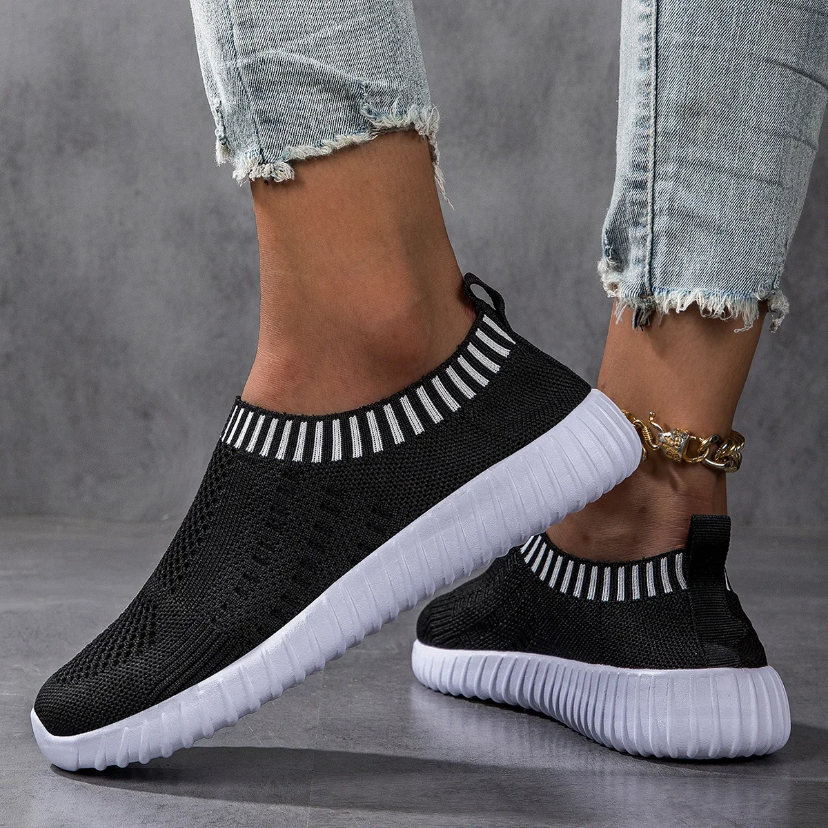 

Loafers Summer Women's Casual Mesh Breathable Sneakers Thick Bottom Soft Bottom Tennis Lightweight Hiking Shoes Zapatillas Mujer