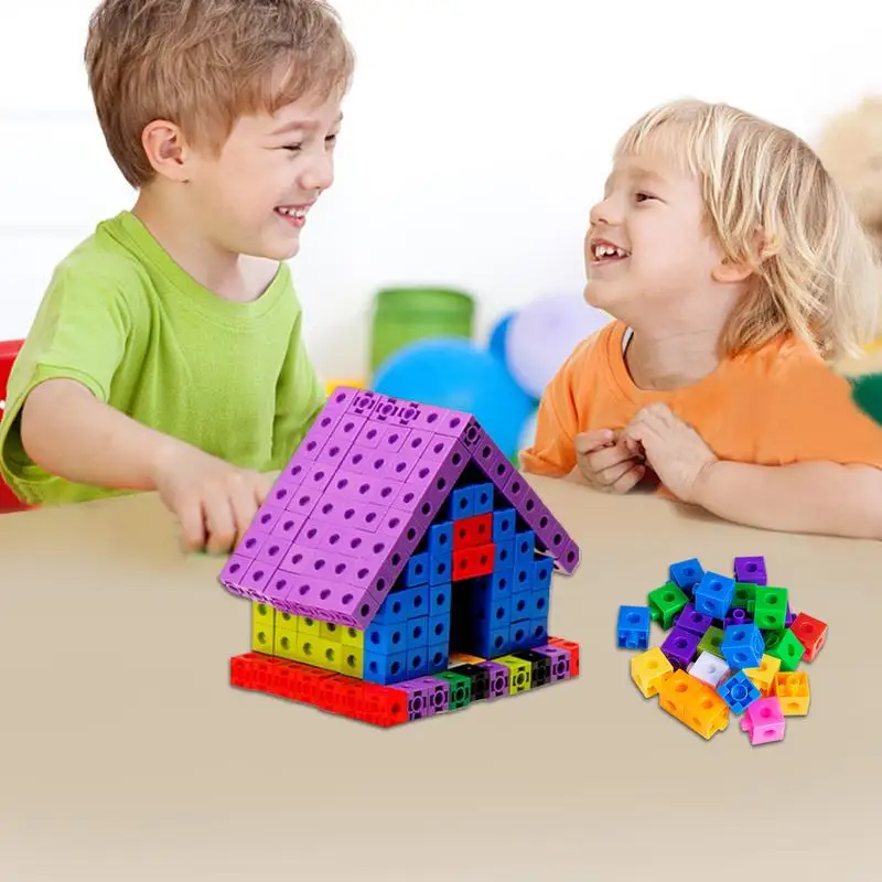 Counting Blocks Colorful Educational Toy Connecting Cubes Math Blocks Fun Sturdy Math Cube Homeschool Supplies Celebrate