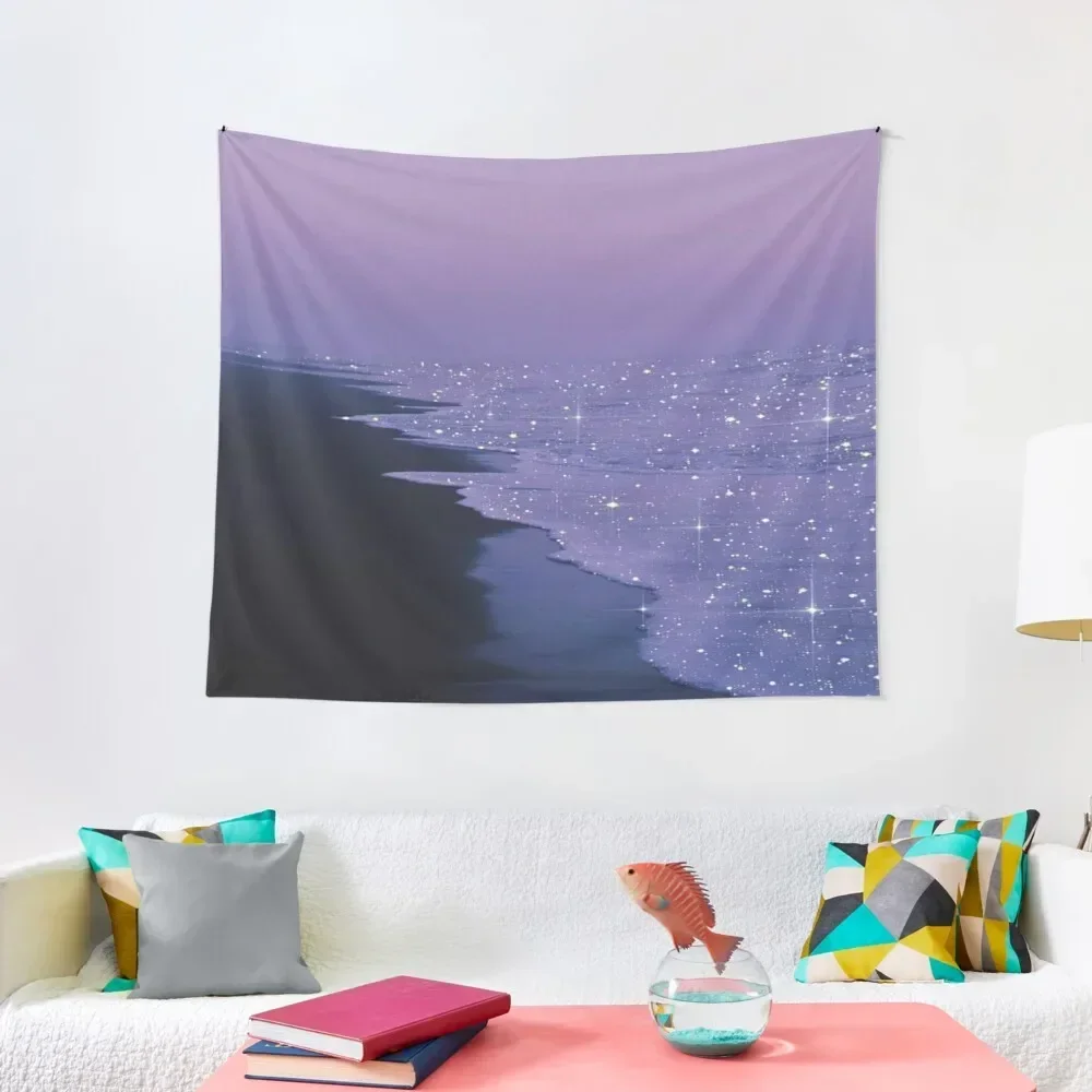 

Purple Beach And Glitter Waves Tapestry Decor Home Wall Hangings Decoration Tapestry