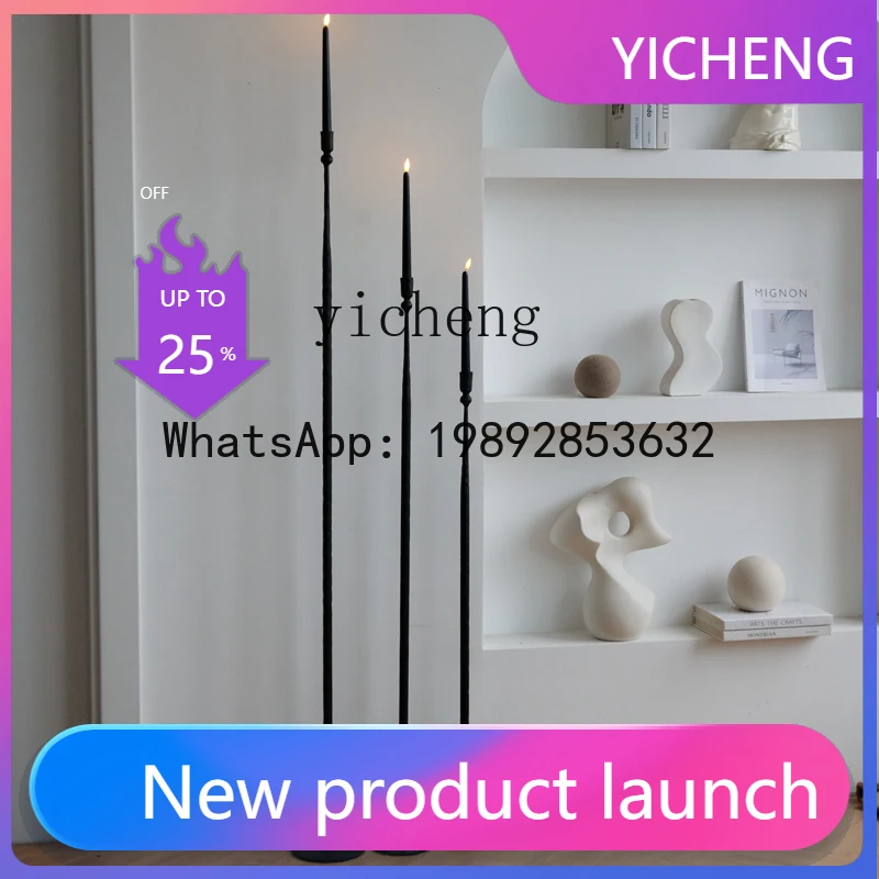 

cast iron tall floor candlestick ornament modern model room living room decoration