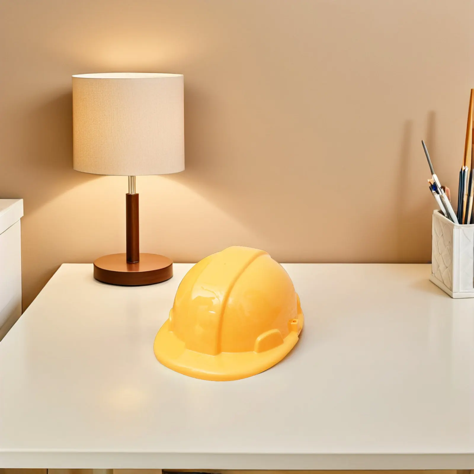 4 Cascos de Seguridad Amarillos para Niños, Cascos de Construcción, Accesorios para Juegos de Rol, Regalo Creativo y Divertido para el Aprendizaje