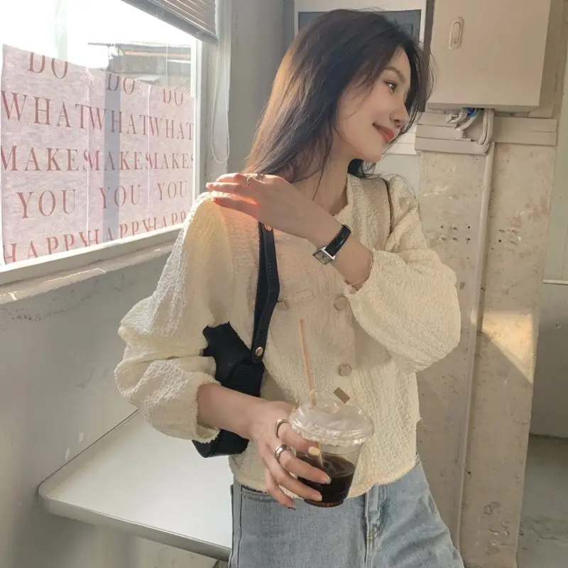 Casual Commuting Sweet Chiffon Shirt for Women\'s New Spring Autumn New French Square Neck Chic Long Sleeve Temperament Shirt Top