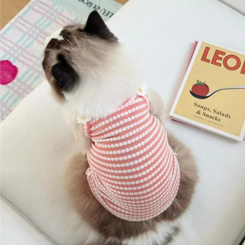 Chaleco bandolera rayas para perros y gatos – Ropa verano suave