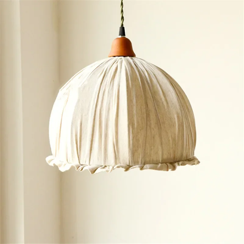 Nordic Handmade French Cotton Linen Ceiling Chandelier Living Room  Decoration Cloth Art Fabric Kitchen