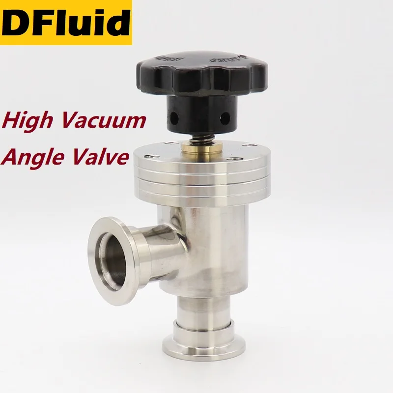 1pc 304 Stainless Steel KF10/16/25/40/50 High VACUUM ANGEL VALVE High Quality Quick Flange Fittings For VACUUM Pump Pipeline