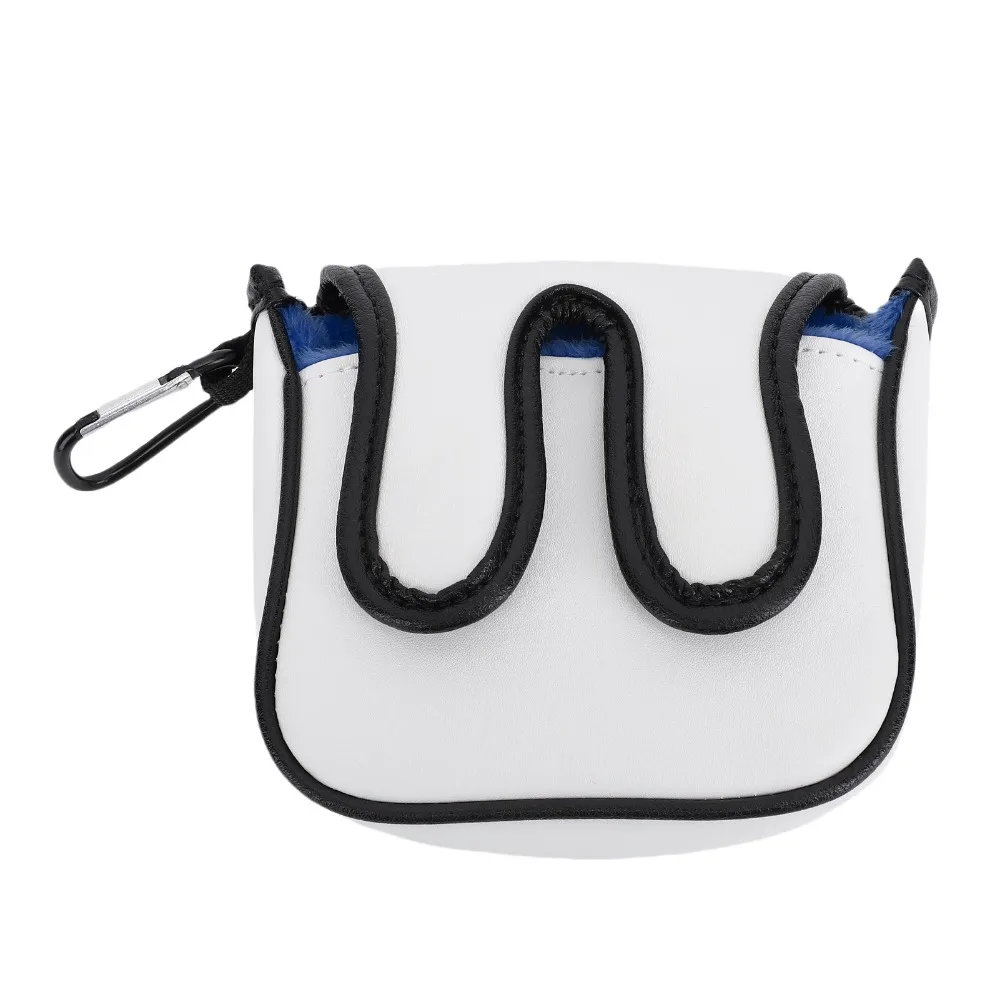 PU Material Putter Headcover Soft Lining Anti-Collision Square Club Headcover Blue Color Dust Proof Club Protective Cover