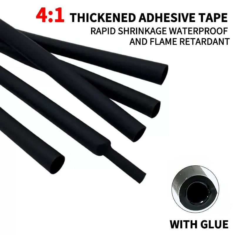 

100 Meters/ 10M 4:1 Heat Shrink Tube with Glue Polyolefin Shrinking Assorted Heat Shrink Tube Wire Cable Sleeving Tubing