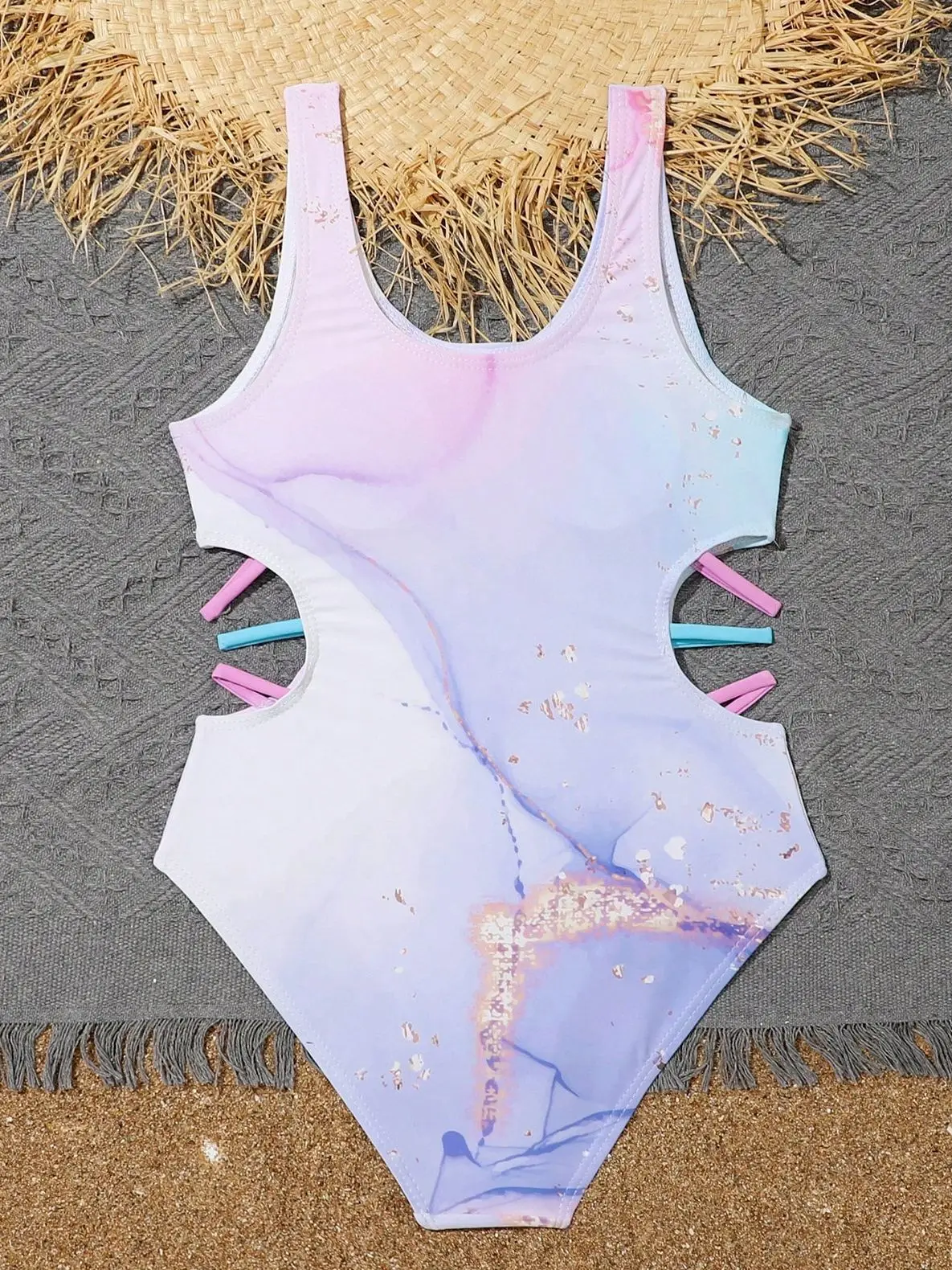 2026 Printed Girls Swimsuit One Piece Pink Kids Swimwear Female Children\'s Bathers Bathing Swimming Swim Suit Beachwear