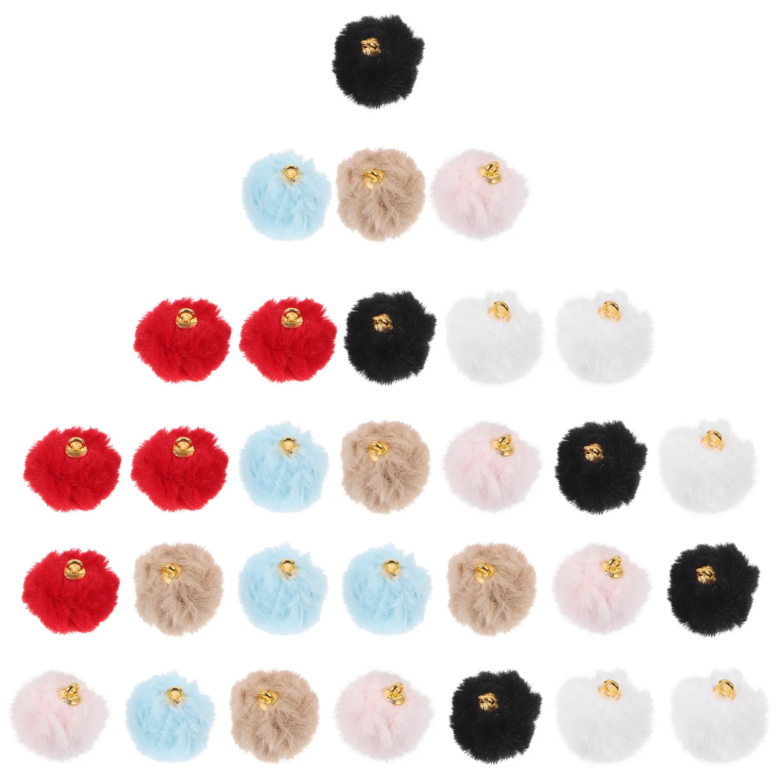 30 шт. подвесок-помпонов для сережек, цветные маленькие помпоны для изготовления украшений, ожерелий, браслетов, брелоков, поделок своими руками