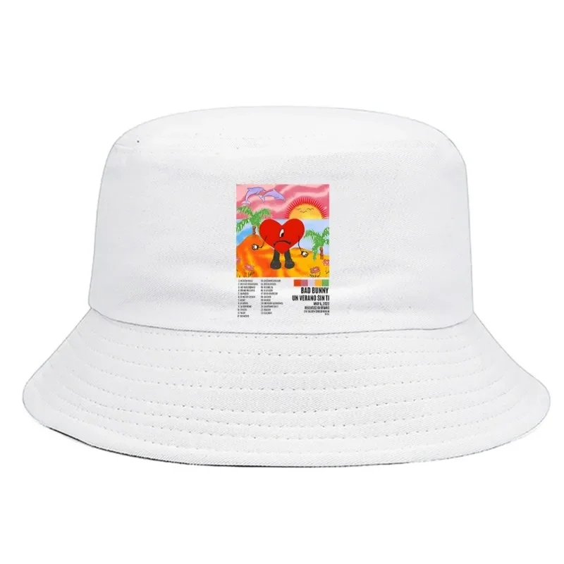 Summer Streetwear Bad Bunny Un Verano Sin Ti Bucket Hat Summer Woman Foldable Man Unisex Outdoor Sunscreen Fishing Hunting Cap