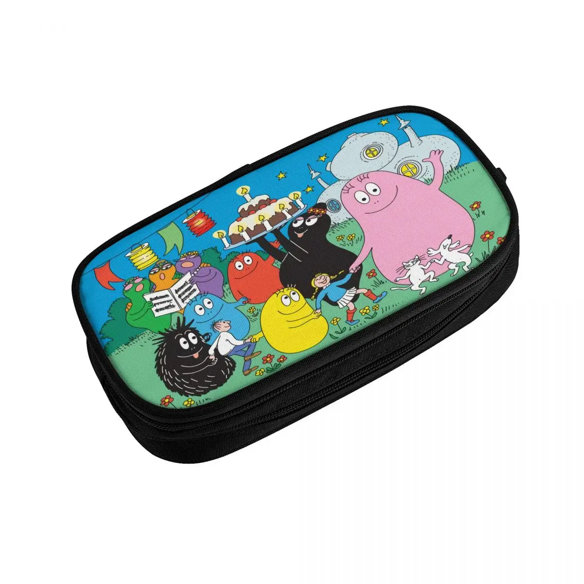 Imagem -03 - Estojo de Lápis Personalizado dos Desenhos Animados para Meninos e Meninas Grande Capacidade Bolsa Bonito do Lápis Acessórios Escolares Kawaii Les Barbapapa