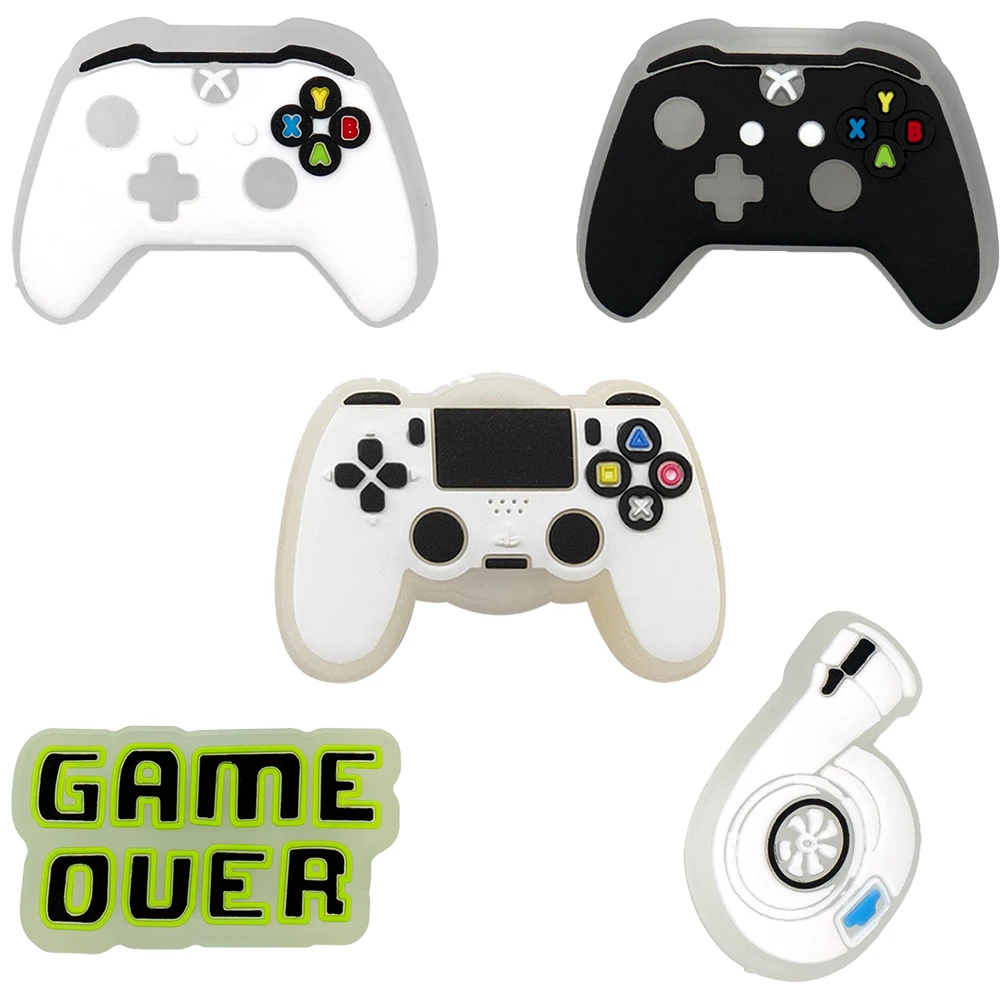 5PCS LED Clog Shoe Charms Cute Animal Duck Gamepad Pig Black Cat Shoe Buckle Accessories Pins for Women Men Cute Shoe Decoration image 2