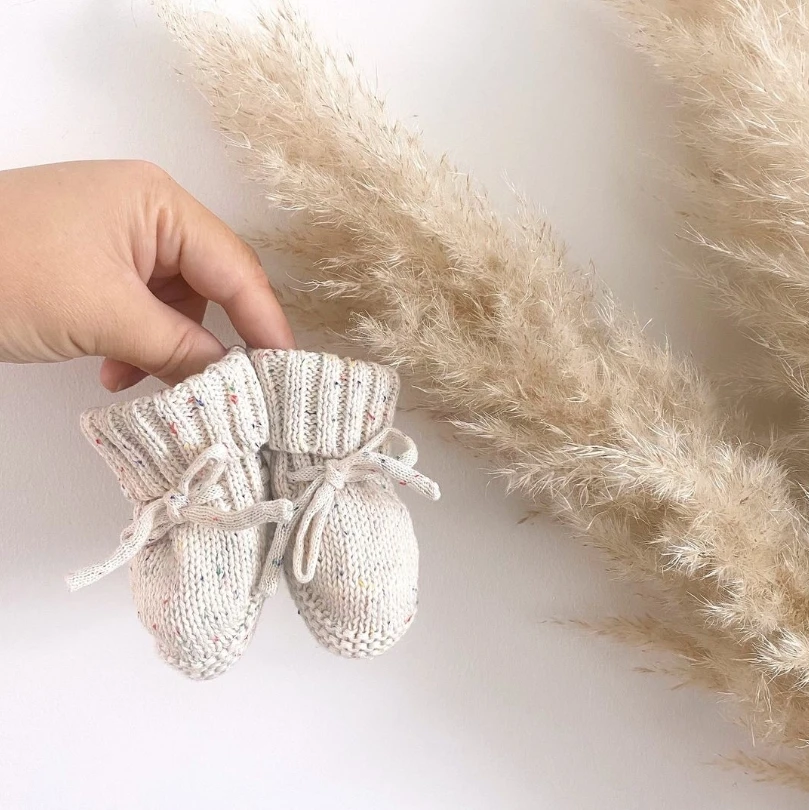 Winter Cute Infant Baby Neutral Booties Cotton Knit Warm Baby Socks Unisex Toddler Baby Shoes Shower Gift