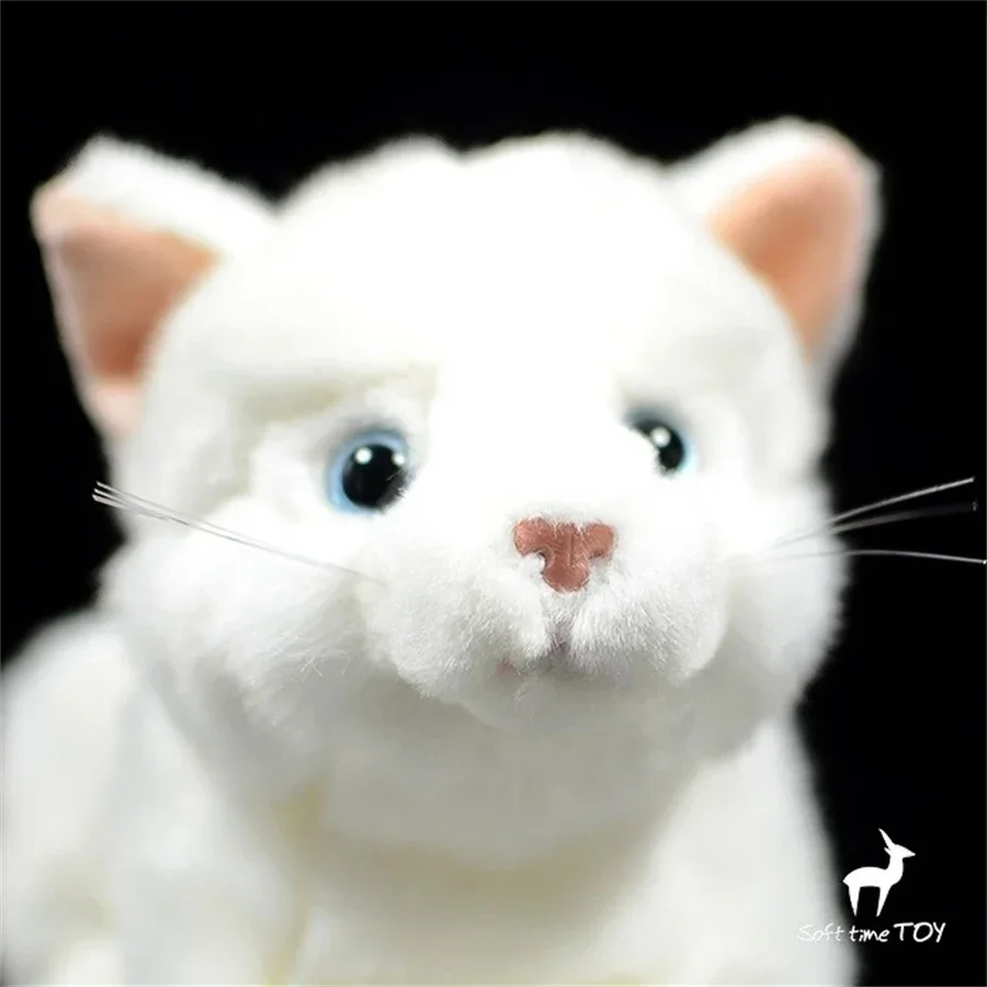 Peluche de Gato Blanco Realista, Muñeco de Gato Persa, Muñeco de Gato Blanco Realista, Muñeco de Maine Coon para Amantes