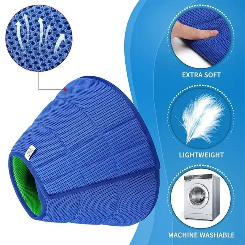 Small Breathable Cats Cone Soft Healing Collar Adjustable Fasteners for Post Surgeries Care and Licking Prevention 87HA