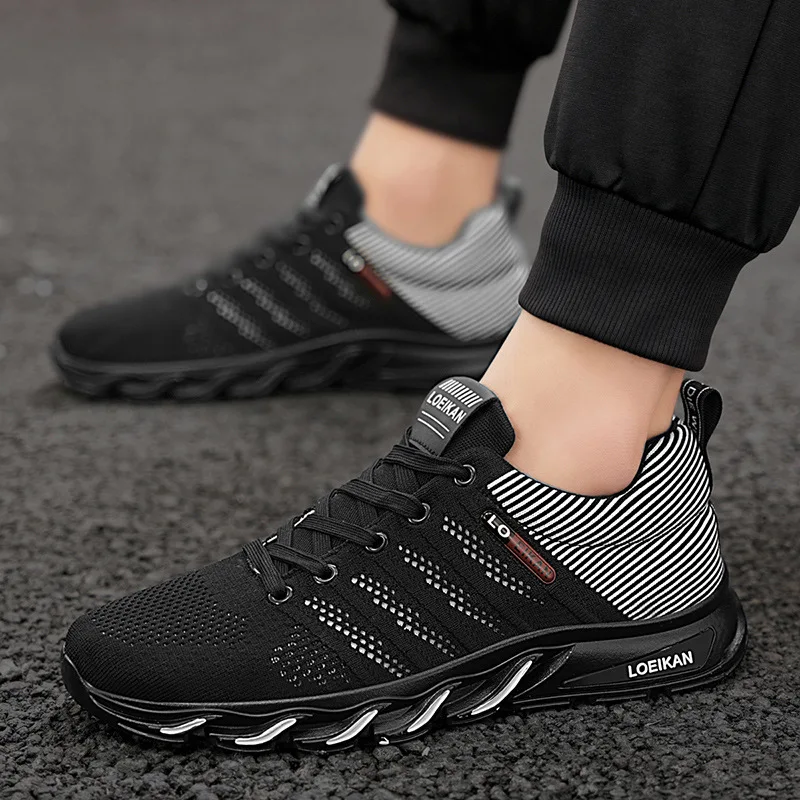 

Men's Large-Sized Casual Sports Shoes Fashionable Breathable Flying Mesh Trendy Youth All-Season Comfortable Footwear